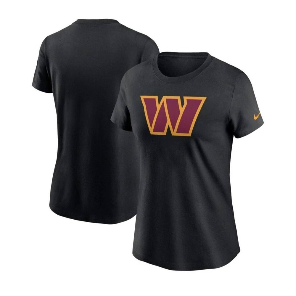 Nike Washington Commanders Women's XL Black NFL Team Short Sleeve Logo Tee NWT